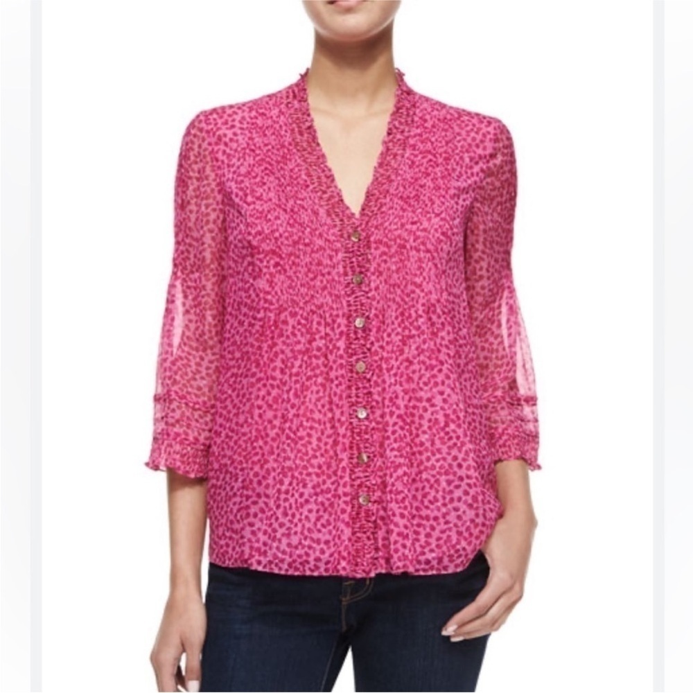 Diane Von Furstenberg Layla Petal Dreams Silk Blouse